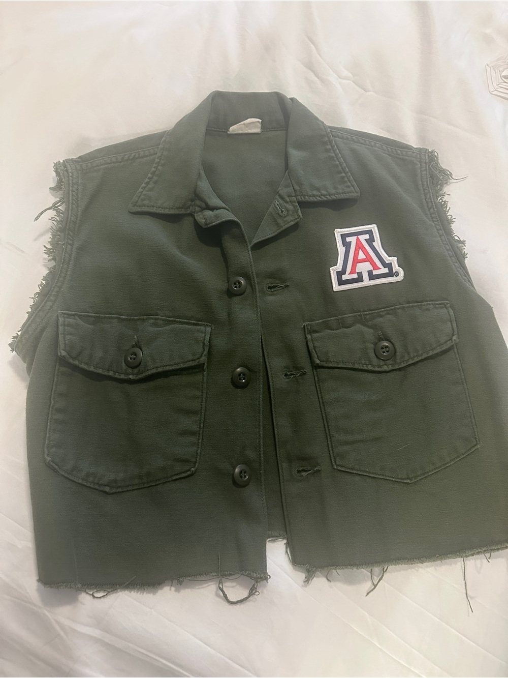 University of Arizona Green Sleeveless Cropped Vest - Vintage